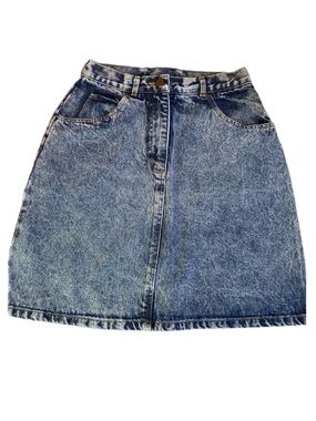 90’s Y2K Acid Wash Denim Jean Pencil Skirt Western Edgy High-Waisted Sz 24
